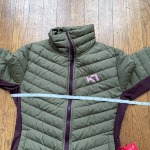 NWT Kari Traa Eva Down Jacket. Tweed. Olive Green and Plum. Size XS. - Picture 13 of 16